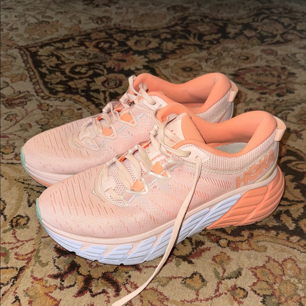 Hoka Peach/Coral Athletic Running Shoes - Picture 5 of 6